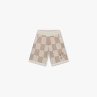 Croyez Homme Knitted Checkerboard Shorts Cr1-hs25-47 Korte Broeken 941 Off-white/beige