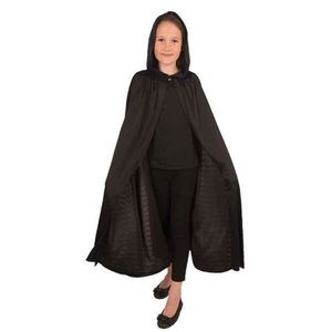 Zwarte Halloween cape met capuchon voor kids 152  -