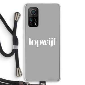 Topwijf Grijs Wit: Xiaomi Mi 10T 5G Transparant Hoesje met koord