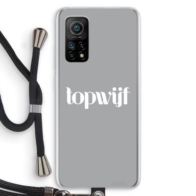 Topwijf Grijs Wit: Xiaomi Mi 10T 5G Transparant Hoesje met koord