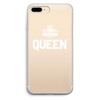 Queen zwart: iPhone 7 Plus Transparant Hoesje