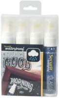 Securit Waterproof krijtmarker large wit, blister met 4 stuks Securit Waterproof krijtmarker large wit, blister met 4 stuks