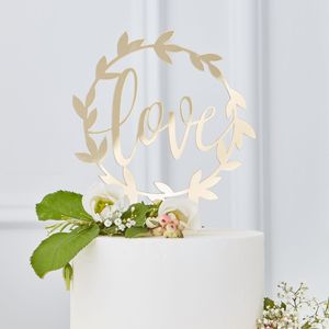 Ginger Ray GO-104 Gold Wedding Love Taarttopper