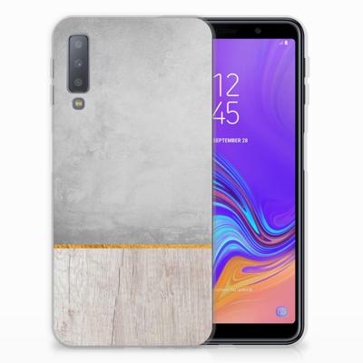 Samsung Galaxy A7 (2018) | Bumper Hoesje | Wood Concrete