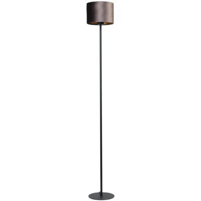 Masterlight Zwarte vloerlampVenus 150cm met bruine lampenkap - 1470-05-15-130