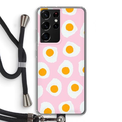 Dancing eggs: Samsung Galaxy S21 Ultra Transparant Hoesje met koord