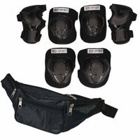 Set van heuptasje zwart 29 cm en valbescherming maat L - 9 tot 10 jaar - Lichaamsbeschermers - thumbnail