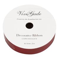 Cadeaulint, B: 18 mm, matt, rood, 25 m/ 1 rol