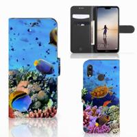 Huawei P20 Lite | Telefoonhoesje | Met pasjeshouder | Vissen