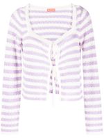 Kitri cardigan long Dionne en crochet - Violet