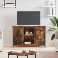 Tv-meubel 100x35x65 cm bewerkt hout gerookt eikenkleurig - thumbnail