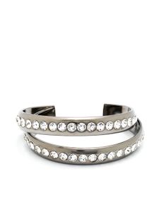 Amina Muaddi bracelet torque Jahleel serti de cristaux - Argent