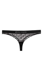 Palm Angels string en dentelle monogrammée - Noir