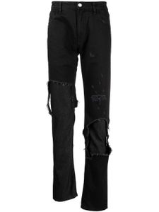 Raf Simons jean slim à effet usé - Noir