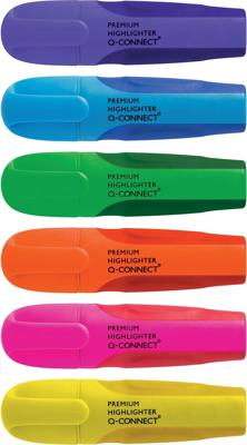 Q-CONNECT Premium markeerstift, geassorteerde kleuren, pak van 6 stuks