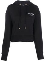 Balmain hoodie à lien de resserrage - Noir - thumbnail