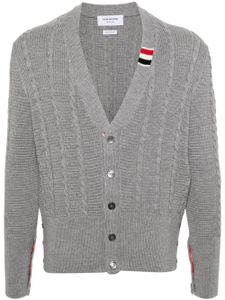 Thom Browne cardigan en maille torsadée - Gris