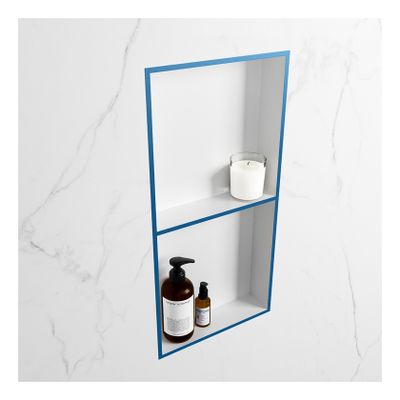Wandnis Solid Surface Easy | In- en opbouw | 30x60x8 cm | 2 vakken | Jeans/Talc
