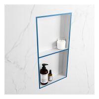 Wandnis Solid Surface Easy | In- en opbouw | 30x60x8 cm | 2 vakken | Jeans/Talc