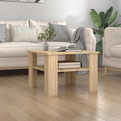 Salontafel 60x60x42 cm bewerkt hout sonoma eikenkleurig