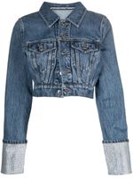 Alexander Wang veste crop en jean à manches retroussées - Bleu - thumbnail