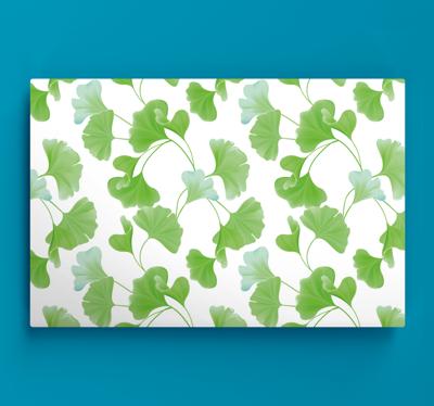 Modern canvas schilderij Groene ginkgo bladeren