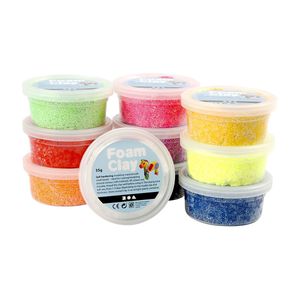 Creativ Company Foam klei - basiskleuren, 10x35gr