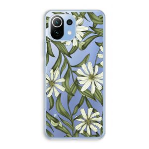 Wit bloemenpatroon: Xiaomi Mi 11 Lite Transparant Hoesje