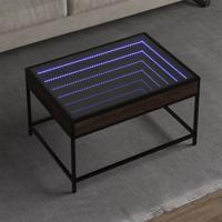 Salontafel met Infinity LED 70x50x41 cm bruin eikenkleurig