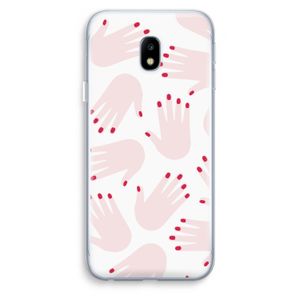 Hands pink: Samsung Galaxy J3 (2017) Transparant Hoesje