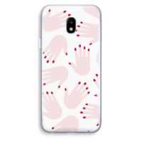 Hands pink: Samsung Galaxy J3 (2017) Transparant Hoesje