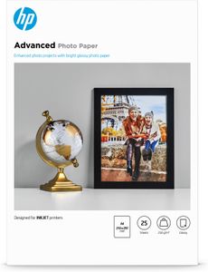 HP Advanced fotopapier ft A4, 250 g, pak van 25 vel, glanzend