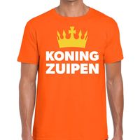 Oranje Koning zuipen t-shirt voor heren