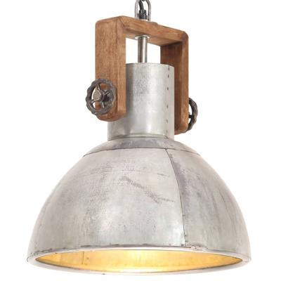 VidaXL Hanglamp industrieel rond 25 w e27 30 cm zilverkleurig
