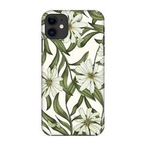 Wit bloemenpatroon: Volledig geprint iPhone 11 Hoesje