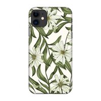 Wit bloemenpatroon: Volledig geprint iPhone 11 Hoesje - thumbnail