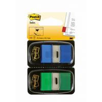 Post-it Index Standaard Duo Pack, 100 tabs, groen/blauw