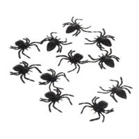 Nep spinnen/spinnetjes - 10x st - zwart - 6 cm - Horror/griezel thema decoratie beestjes