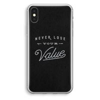 Never lose your value: iPhone X Transparant Hoesje