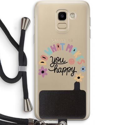 Happy days: Samsung Galaxy J6 (2018) Transparant Hoesje met koord