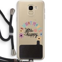 Happy days: Samsung Galaxy J6 (2018) Transparant Hoesje met koord