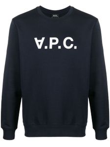 A.P.C. sweat à logo imprimé - Bleu