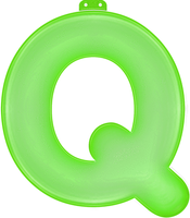 Groene opblaasbare letter Q - thumbnail