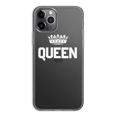 Queen zwart: iPhone 11 Pro Transparant Hoesje