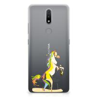 Nokia 2.4 Telefoonhoesje met Naam Horse Color