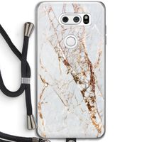 Goud marmer: LG V30 Transparant Hoesje met koord