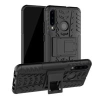 Tire Texture TPU + PC schokbestendig geval voor Huawei P Smart + 2019 met houder (zwart)
