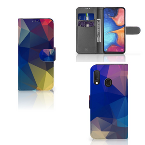 Samsung Galaxy A20e Book Case Polygon Dark