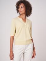 Trui met korte mouwen van biologische cashmere-zijde mix