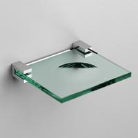 Clou Quadria zeepschaal helder glas 13x12cm chroom - thumbnail